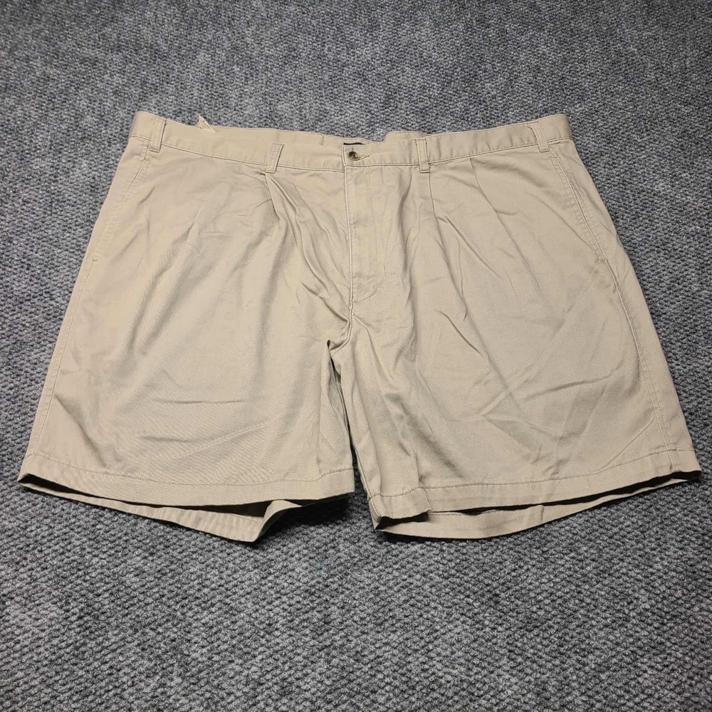Dockers Mens Bermuda Chino Shorts Size 48 Beige Tan Khaki Cotton Stretch